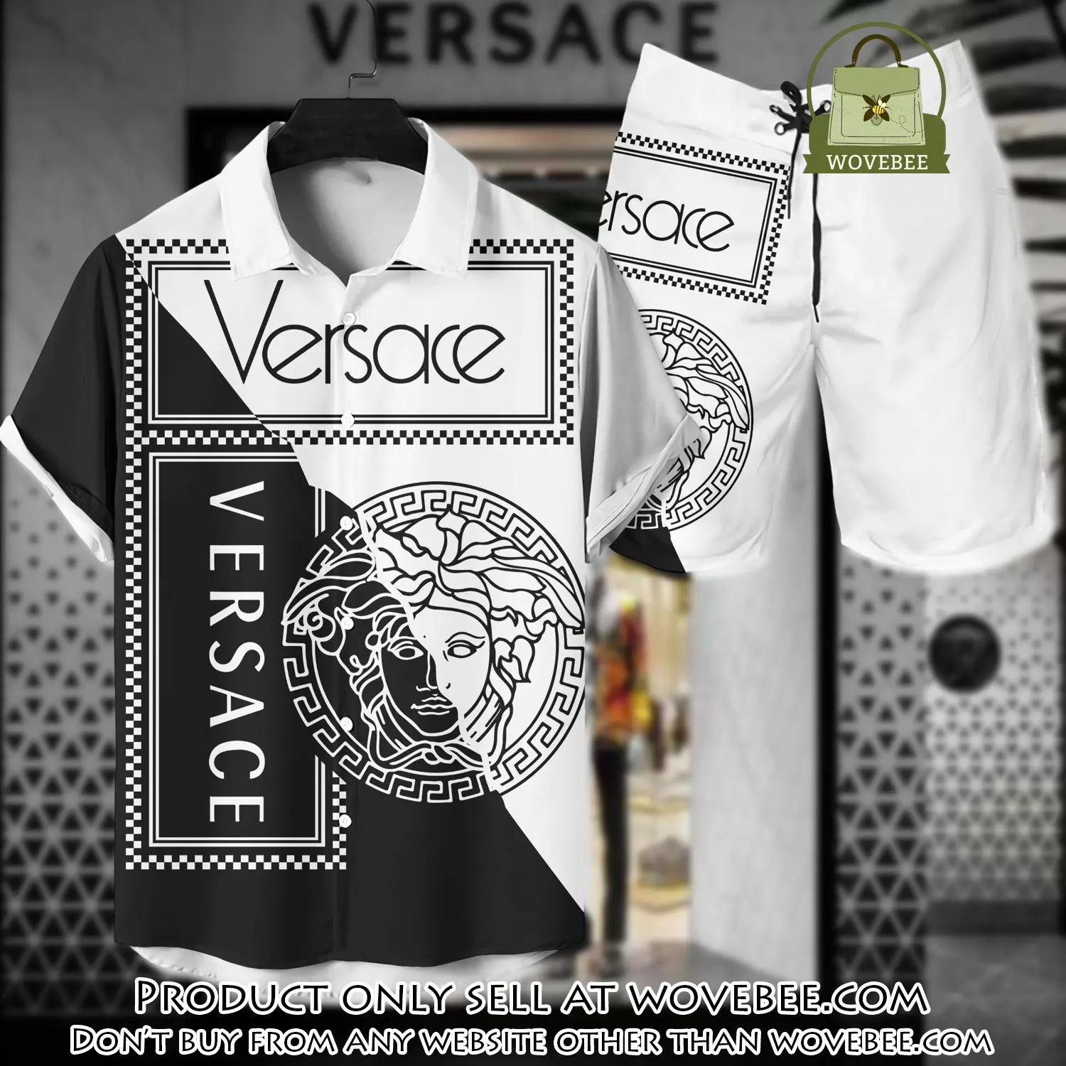 Versace luxury hawaiian shirt & short set lhs1205 wvb5128395